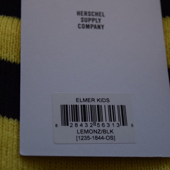 Elmer Beanie Kids Lemon Zest/Black Stripes - Picture 4 of 4